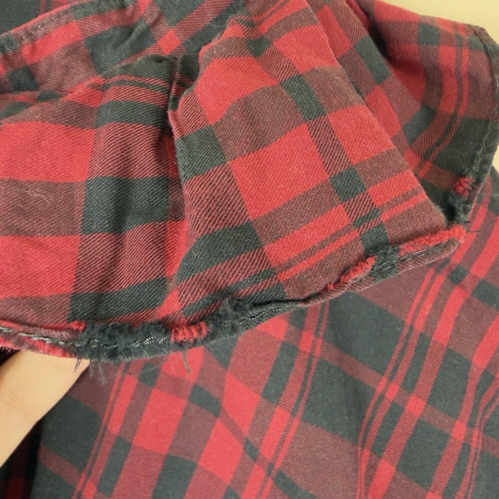 Lauren Ralph Lauren Buffalo Plaid Ruffle Shirt Top Long Sleeve Women’s Size L - Picture 10 of 13